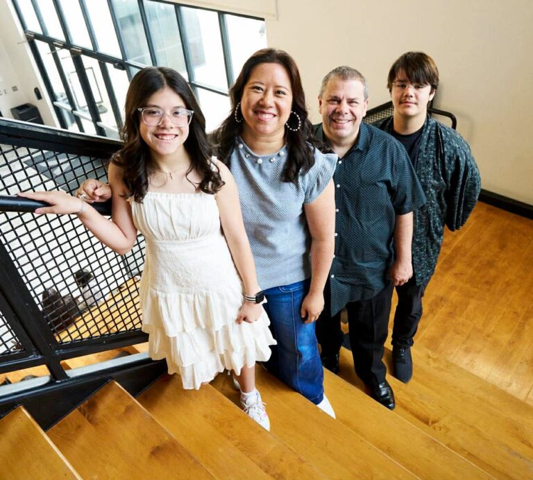 King Family On Stairs